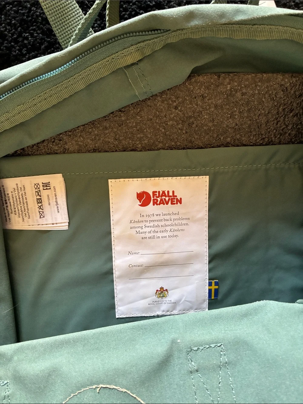 FJALLRAVEN NWOT kanken 15” Backpack - Sage Green